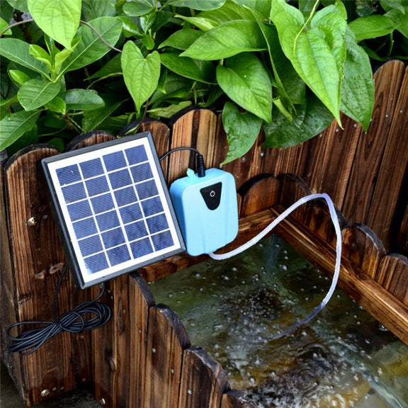AP003 AC/DC Dual-use Aquarium Oxygen Pump Outdoor Solar Oxygen Pump for Fishing(Sky Blue)