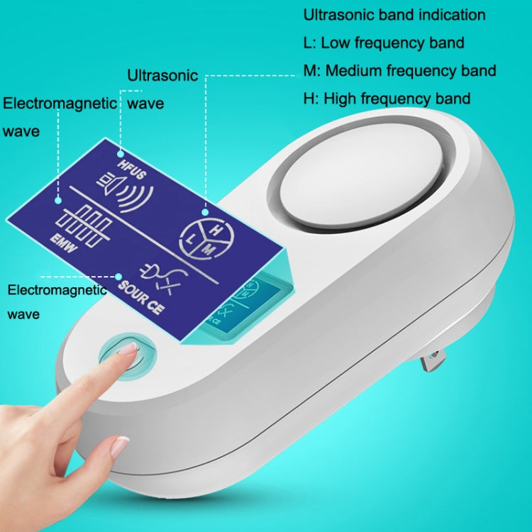 High Power Display Ultrasonic Mouse Repellent Mosquito Repellent Home Intelligent Insect Repellent EU Plug(White)