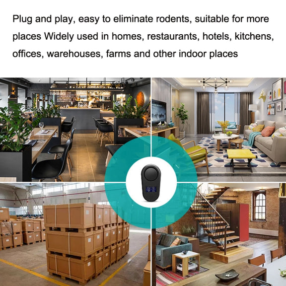High Power Display Ultrasonic Mouse Repellent Mosquito Repellent Home Intelligent Insect Repellent EU Plug(White)