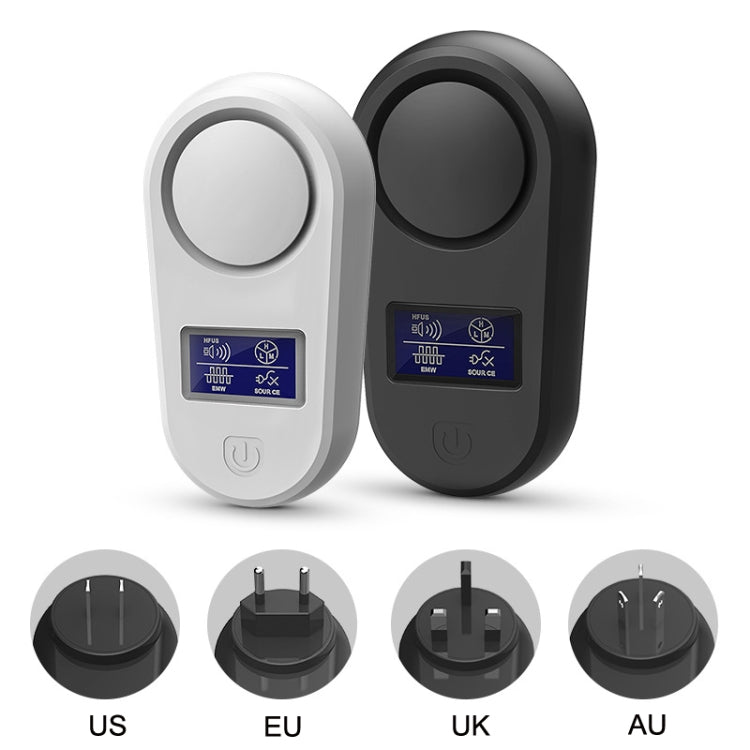 High Power Display Ultrasonic Mouse Repellent Mosquito Repellent Home Intelligent Insect Repellent UK Plug(White)