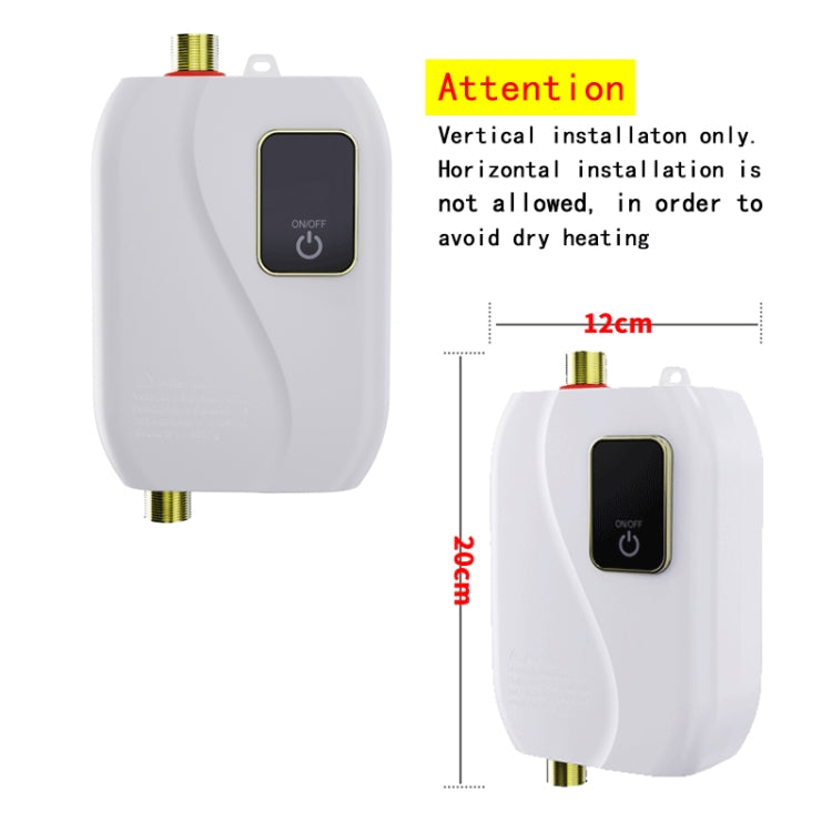Instant Water Heater Mini Kitchen Quick Heater Household Hand Washing Water Heater US Plug(Black)