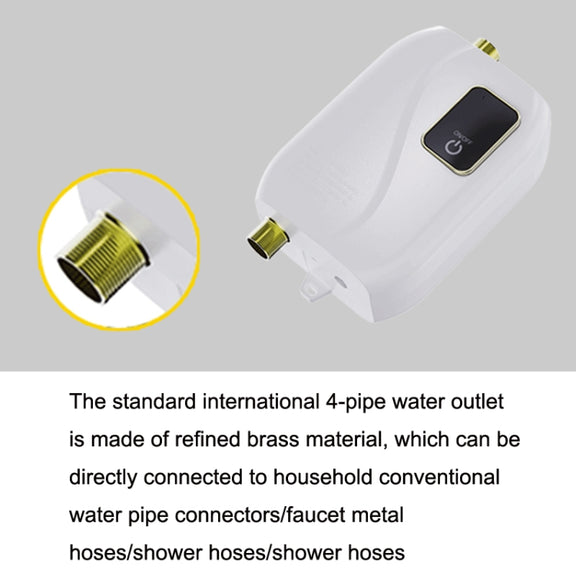 Instant Water Heater Mini Kitchen Quick Heater Household Hand Washing Water Heater US Plug(White)