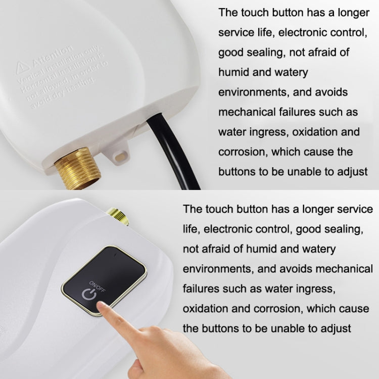 Instant Water Heater Mini Kitchen Quick Heater Household Hand Washing Water Heater EU  Plug(Black)