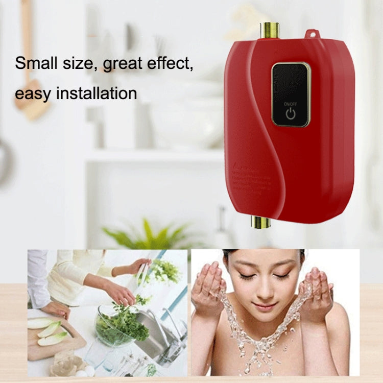 Instant Water Heater Mini Kitchen Quick Heater Household Hand Washing Water Heater EU  Plug(White)