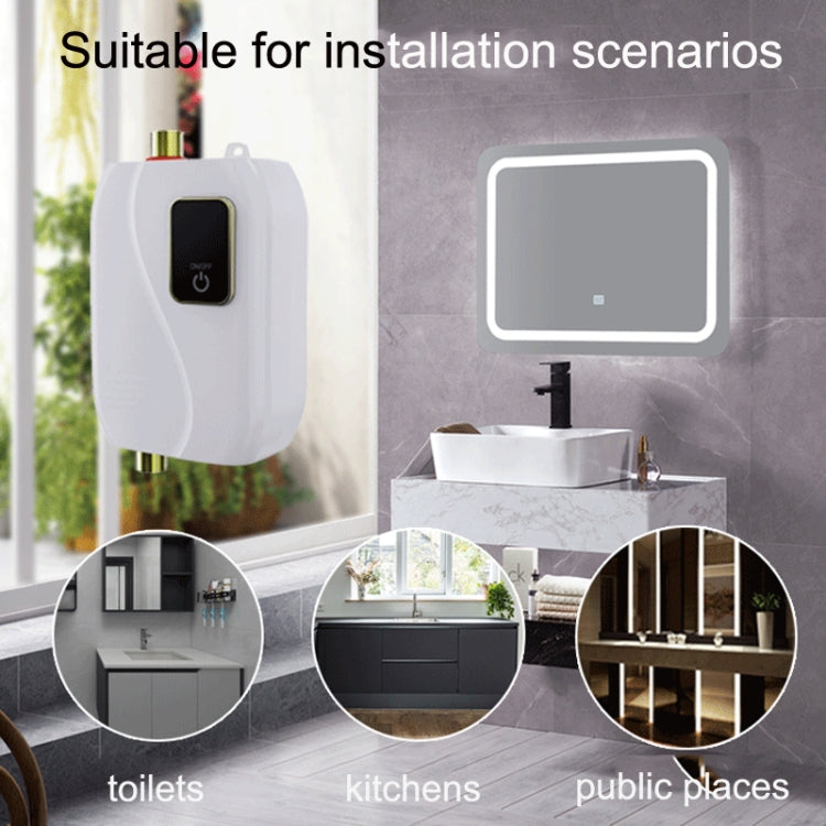 Instant Water Heater Mini Kitchen Quick Heater Household Hand Washing Water Heater EU  Plug(Black)