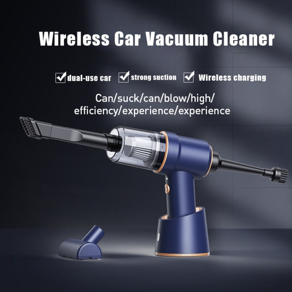 Small Wireless Charging Car Vacuum Cleaner Handheld High Power Vacuum Cleaner, Sort by color: 117CD-Blue
