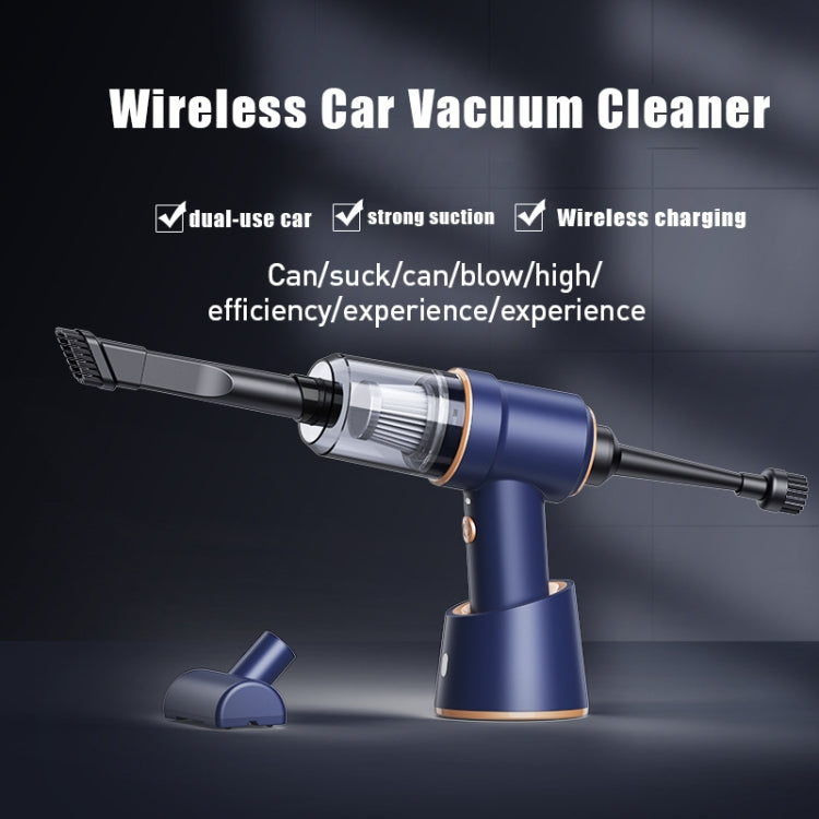 Small Wireless Charging Car Vacuum Cleaner Handheld High Power Vacuum Cleaner, Sort by color: 117CD-Blue