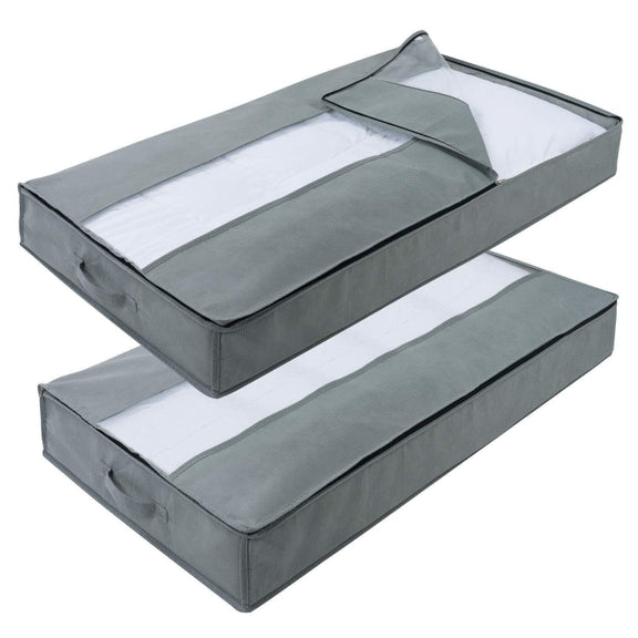Non-Woven Quilt Storage Bag Home Dustproof Finishing Bag Moving Packing Bag 100 x 50 x 15cm(Light Gray)