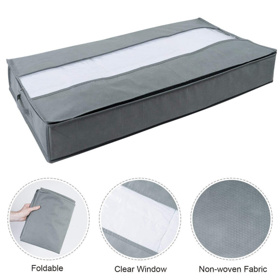 Non-Woven Quilt Storage Bag Home Dustproof Finishing Bag Moving Packing Bag 100 x 50 x 15cm(Light Gray)