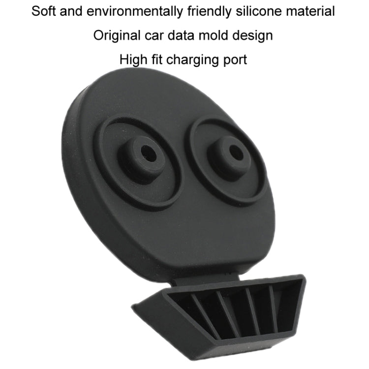 For Tesla Model3/Y 2pcs Charging Port Silicone Dustproof Water-resistant Cover, Color: Conjoined Red