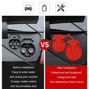 For Tesla Model3/Y 2pcs Charging Port Silicone Dustproof Water-resistant Cover, Color: Conjoined Blue