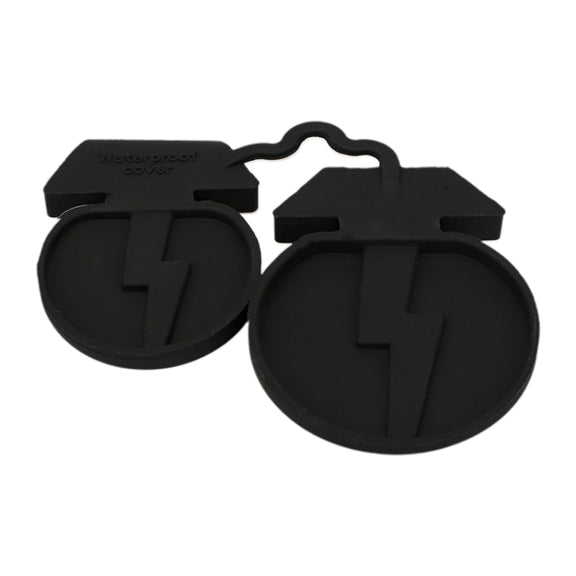 For Tesla Model3/Y 2pcs Charging Port Silicone Dustproof Water-resistant Cover, Color: Conjoined Black
