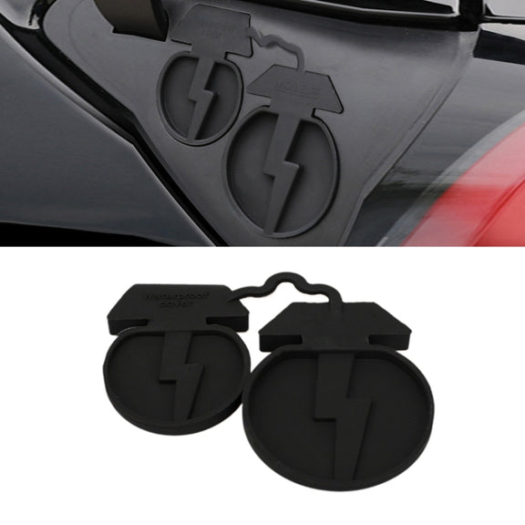 For Tesla Model3/Y 2pcs Charging Port Silicone Dustproof Water-resistant Cover, Color: Conjoined Black