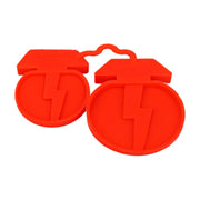 For Tesla Model3/Y 2pcs Charging Port Silicone Dustproof Water-resistant Cover, Color: Conjoined Red