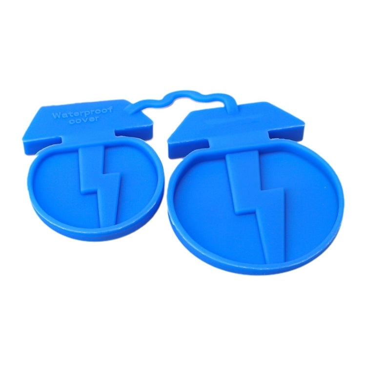 For Tesla Model3/Y 2pcs Charging Port Silicone Dustproof Water-resistant Cover, Color: Conjoined Blue