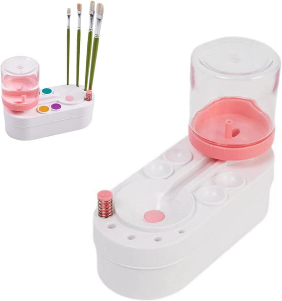 2nd Generation Oil Painting Brush Cleaner Tool with Water Container Paint Pen Washer(Pink)