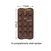 2pcs Silicone Chocolate Mold Jelly Christmas Candy Cake Mould, Style: Shell