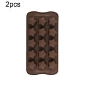 2pcs Silicone Chocolate Mold Jelly Christmas Candy Cake Mould, Style: Star