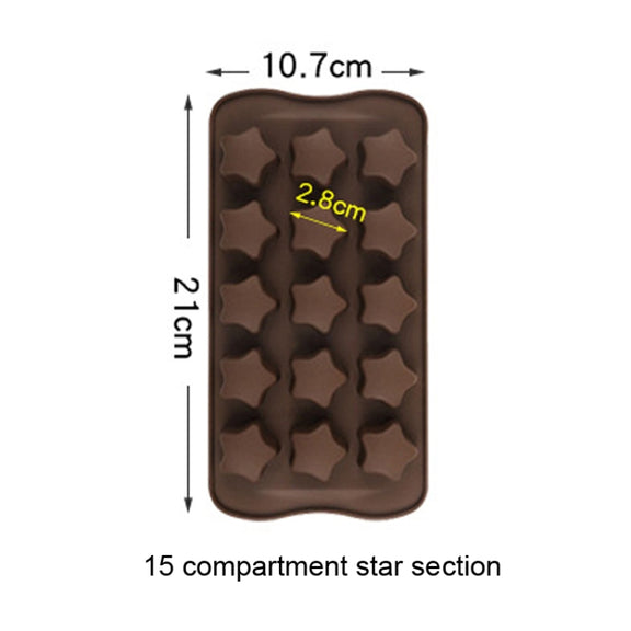 2pcs Silicone Chocolate Mold Jelly Christmas Candy Cake Mould, Style: Star