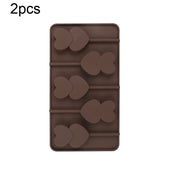 2pcs Silicone Chocolate Mold Jelly Christmas Candy Cake Mould, Style: Heart To Heart