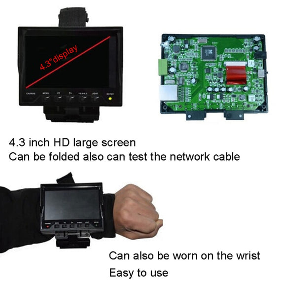 JSK-4300B 4.3 inch Handheld 12V Output Network Cable Monitoring Tester(With US Plug Power Adapter)