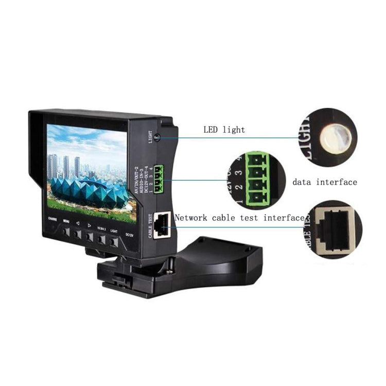 JSK-4300B 4.3 inch Handheld 12V Output Network Cable Monitoring Tester(With AU Plug Power Adapter)