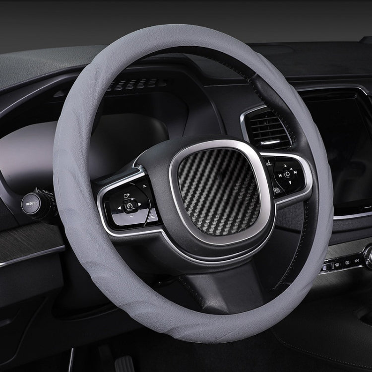 Silicone Non-slip Wear-resistant Steering Wheel Cover, Size: 37-42cm(Gray)