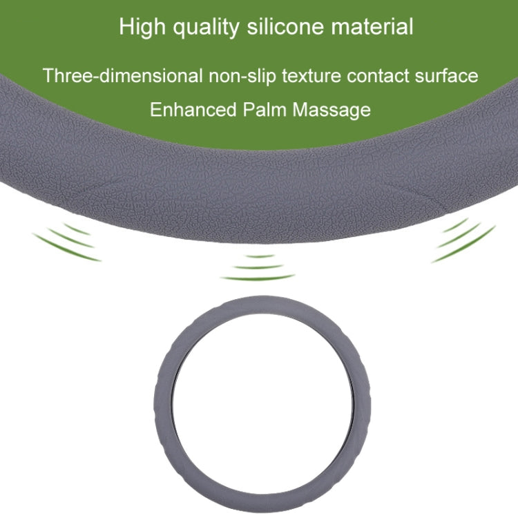 Silicone Non-slip Wear-resistant Steering Wheel Cover, Size: 37-42cm(Red)