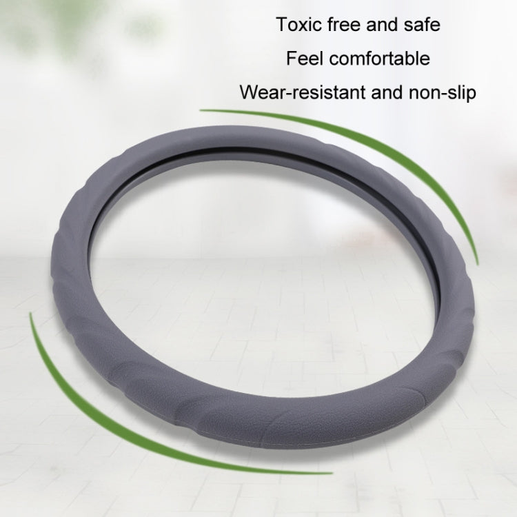 Silicone Non-slip Wear-resistant Steering Wheel Cover, Size: 37-42cm(Red)