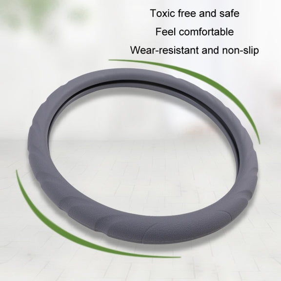 Silicone Non-slip Wear-resistant Steering Wheel Cover, Size: 37-42cm(Red)