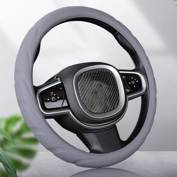 Silicone Non-slip Wear-resistant Steering Wheel Cover, Size: 37-42cm(Gray)