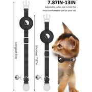 For AirTag Tracker Silicone Case Reflective Pet Cat Collar With Bell(Luminous Pink)