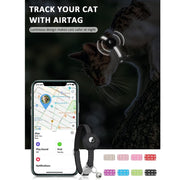 For AirTag Tracker Silicone Case Reflective Pet Cat Collar With Bell(Luminous Pink)