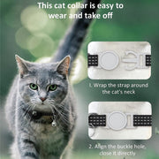 For AirTag Tracker Silicone Case Reflective Pet Cat Collar With Bell(Luminous Pink)