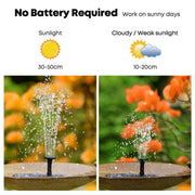 13cm  Solar Water Fountain Pool Outdoor Bird Bath Solar Powered Fountain Floating Water