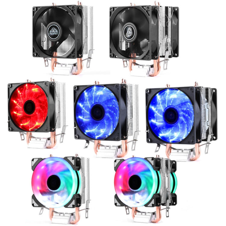 Desktop Computer Double Copper Tube CPU Radiator Super Quiet Color Light 3-pin Double Fan