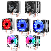 Desktop Computer Double Copper Tube CPU Radiator Super Quiet Color Light 3-pin Double Fan