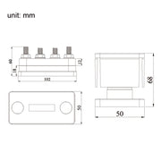 600A 48V RV&Ship Modification 4-way Large Electric DC Busbar(AOA4713C-M10)