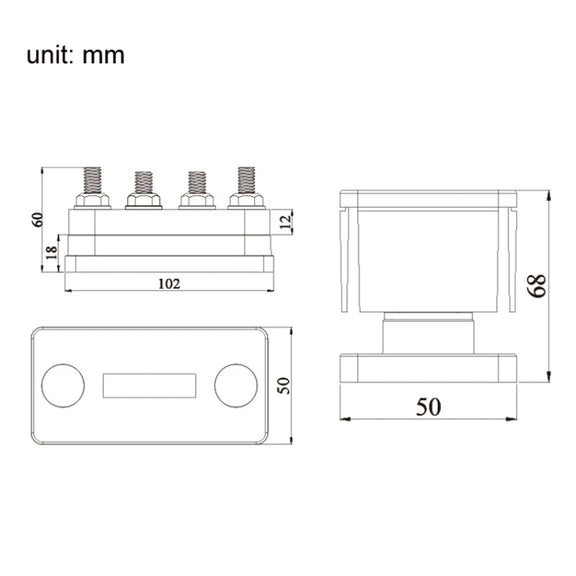 600A 48V RV&Ship Modification 4-way Large Electric DC Busbar(AOA4713C-M10)