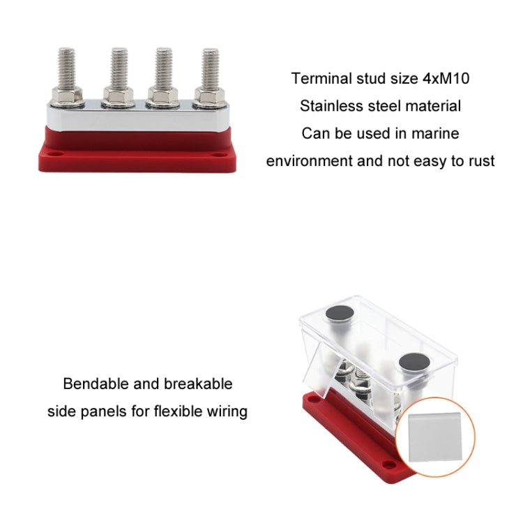 600A 48V RV&Ship Modification 4-way Large Electric DC Busbar(AOA4713C-M10)