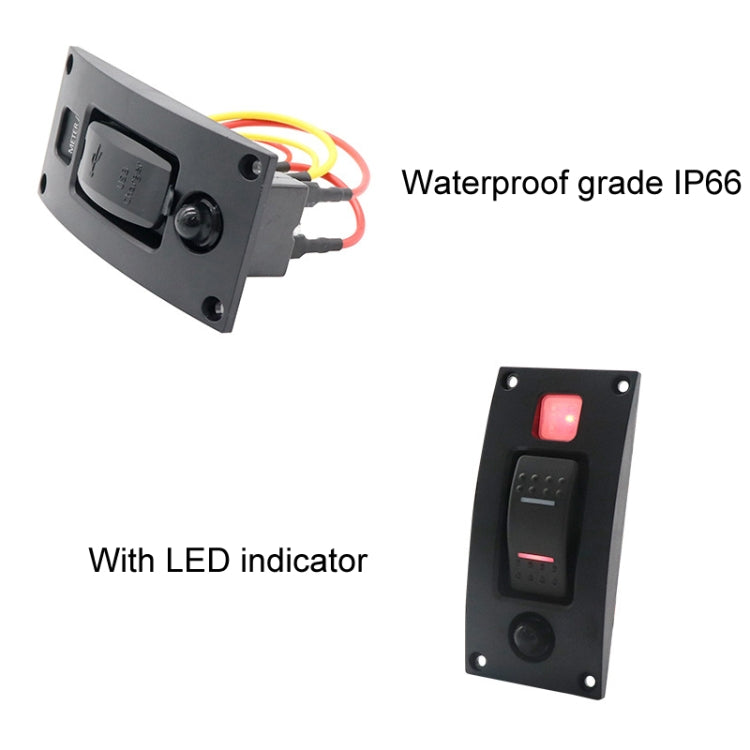 Marine Self-Locking Resetting Switch With Overload Protection Indicator Light ON-OFF-ON 3 Switch (Printed)