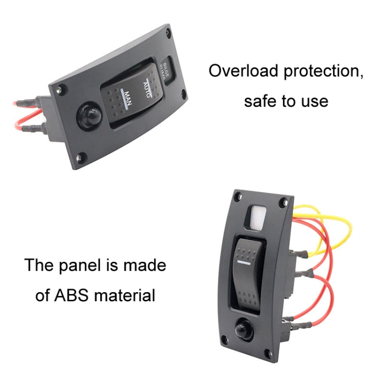 Marine Self-Locking Resetting Switch With Overload Protection Indicator Light ON-OFF-ON 3 Switch (Printed)