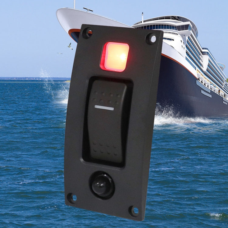 Marine Self-Locking Resetting Switch With Overload Protection Indicator Light Square 5V 3.4A Car Charging Panel