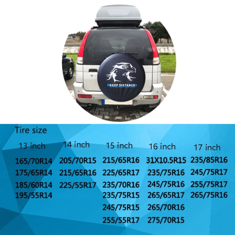 16 inch PVC Faux Leather Spare Wheel Cover Rear Tire Protector