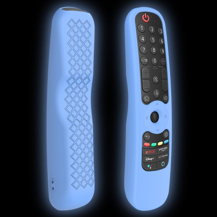 For LG AN-MR21GC / AN-MR21N / AN-MR21GA TV Remote Control Silicone Case(Luminous Blue)