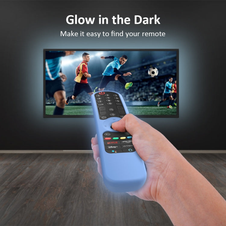 For LG AN-MR21GC / AN-MR21N / AN-MR21GA TV Remote Control Silicone Case(Luminous Blue)