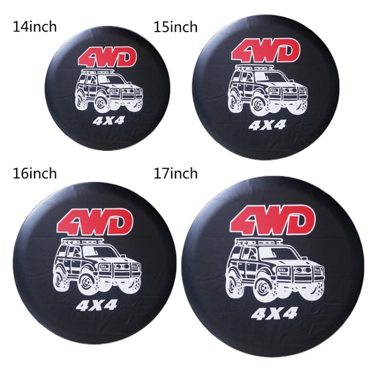 17 inch PVC Faux Leather Spare Wheel Cover Rear Tire Protector