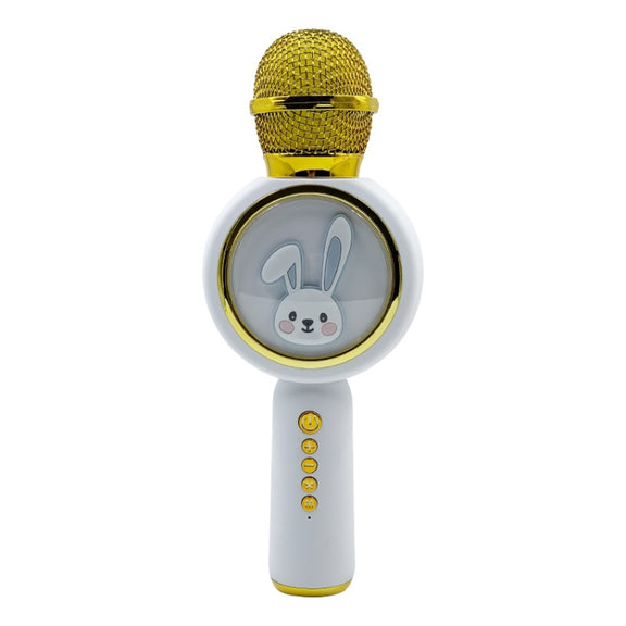 X6 Children Portable Bluetooth Light Microphone Audio All-in-One Machine(Milky White)