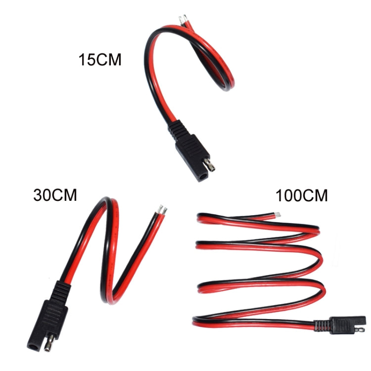 2pcs 20A Solar Car Battery SAE Power Extension Cable 100cm