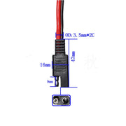 2pcs 20A Solar Car Battery SAE Power Extension Cable 100cm